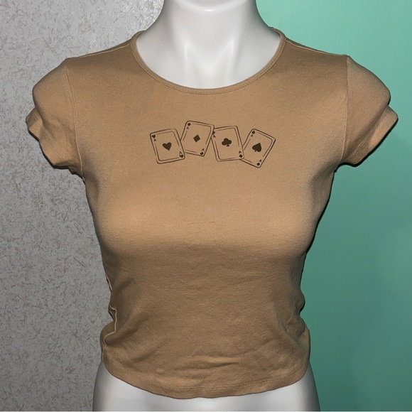 American Eagle Outfitters Tops - American eagle aces cards baby tee